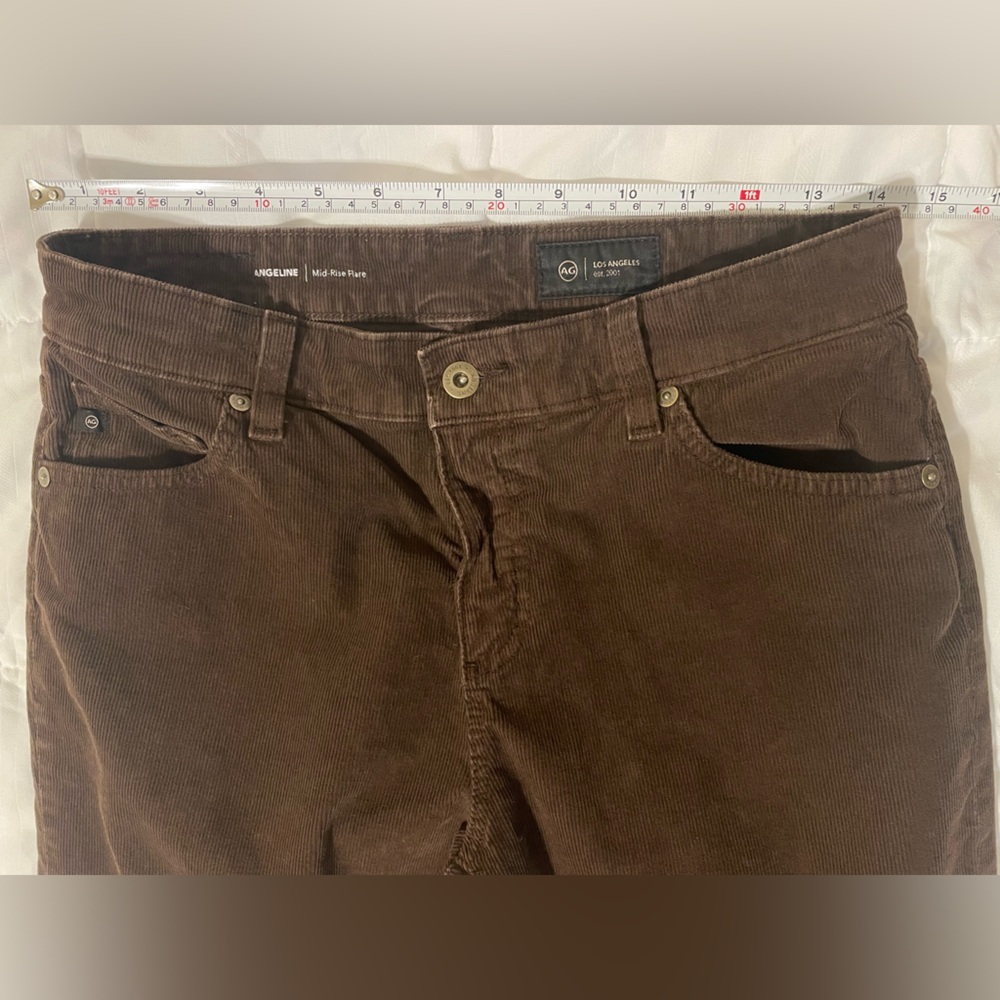 Ag Adriano Goldschmied Brown Boot Cut Flared Corduroy - Picture 3 of 9